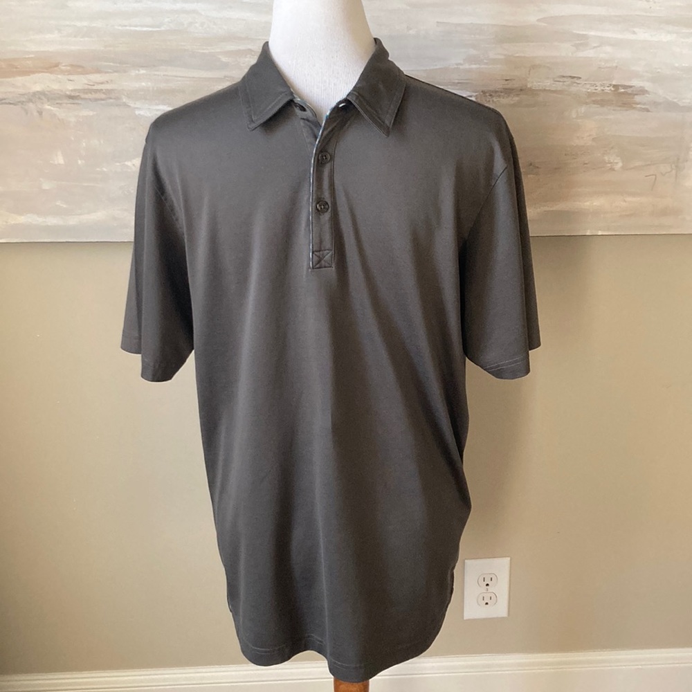 Travis Mathew dark taupe/gray golf polo